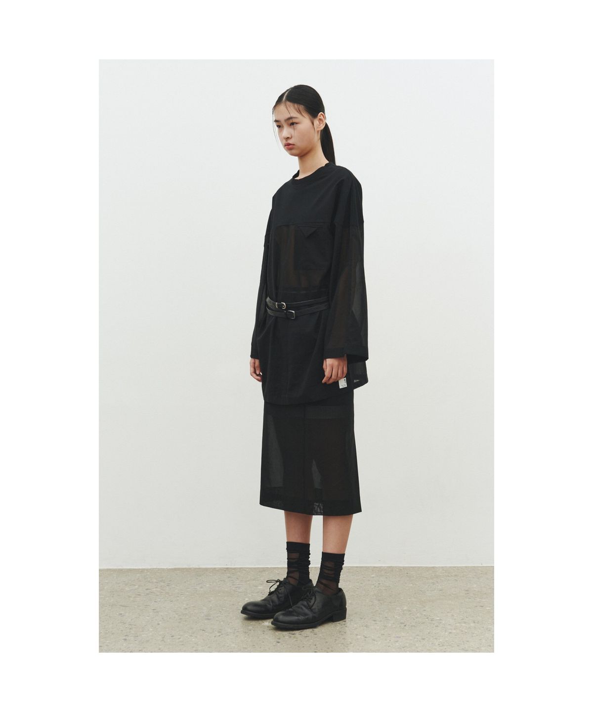 래코드(RECODE) Jersey Sheer Top_RQTAM25574BKX