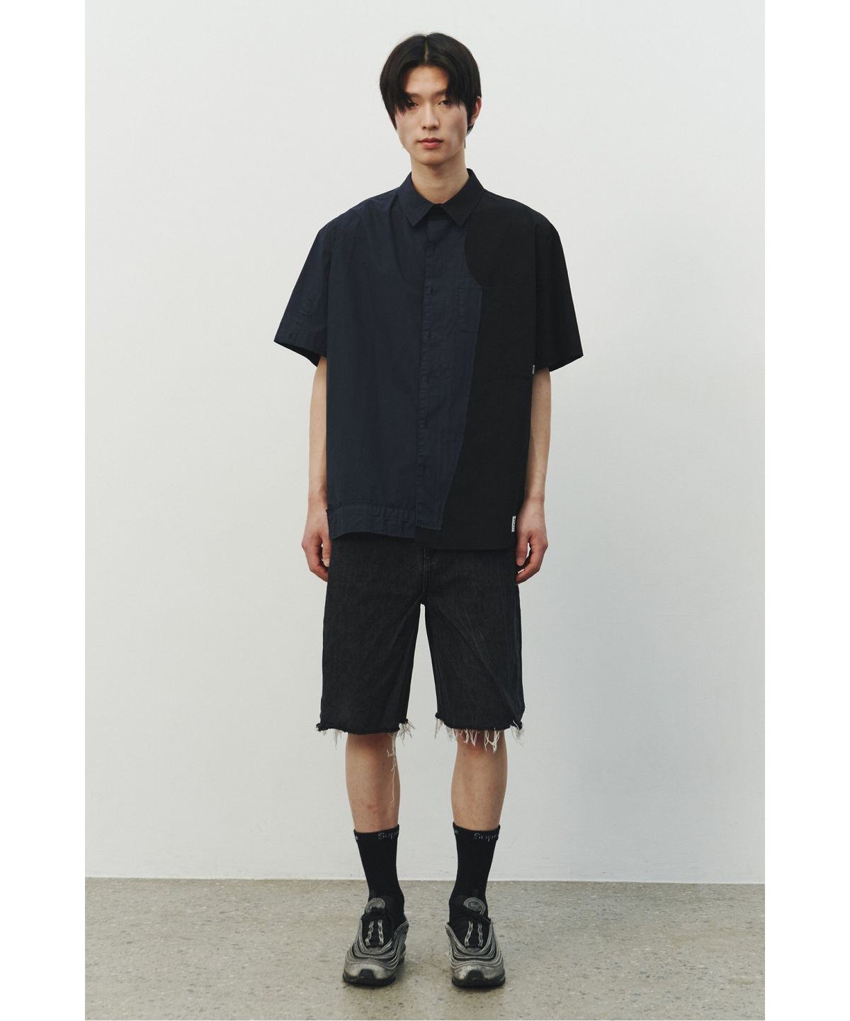 래코드(RECODE) Puzzle Split Short Sleeves Shirts_RKSAM25610NYX