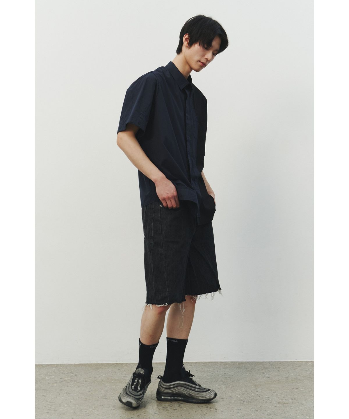 래코드(RECODE) Puzzle Split Short Sleeves Shirts_RKSAM25610NYX