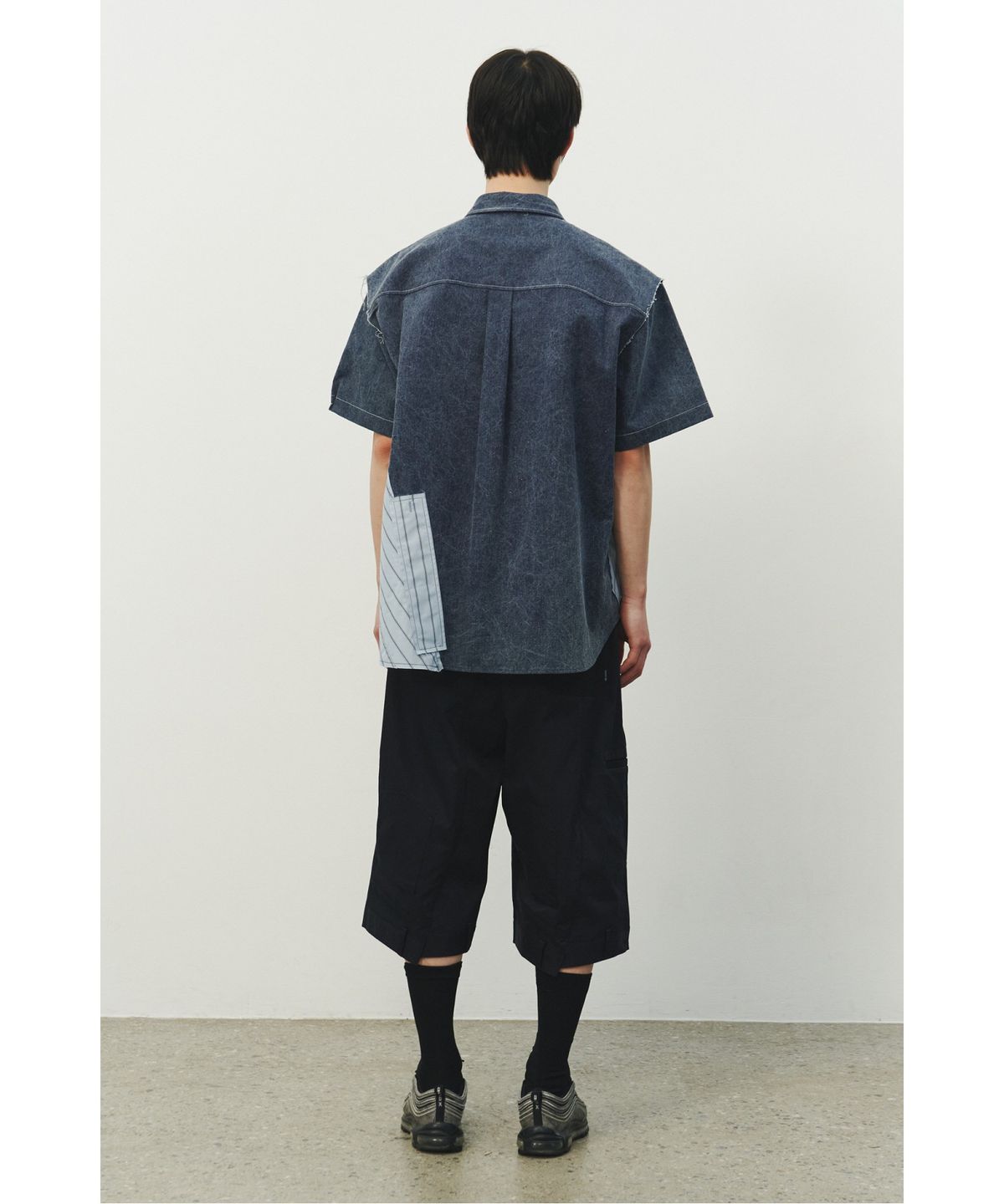 래코드(RECODE) Patchwork Denim Short Sleeves Shirts_RKSAS25632BUX