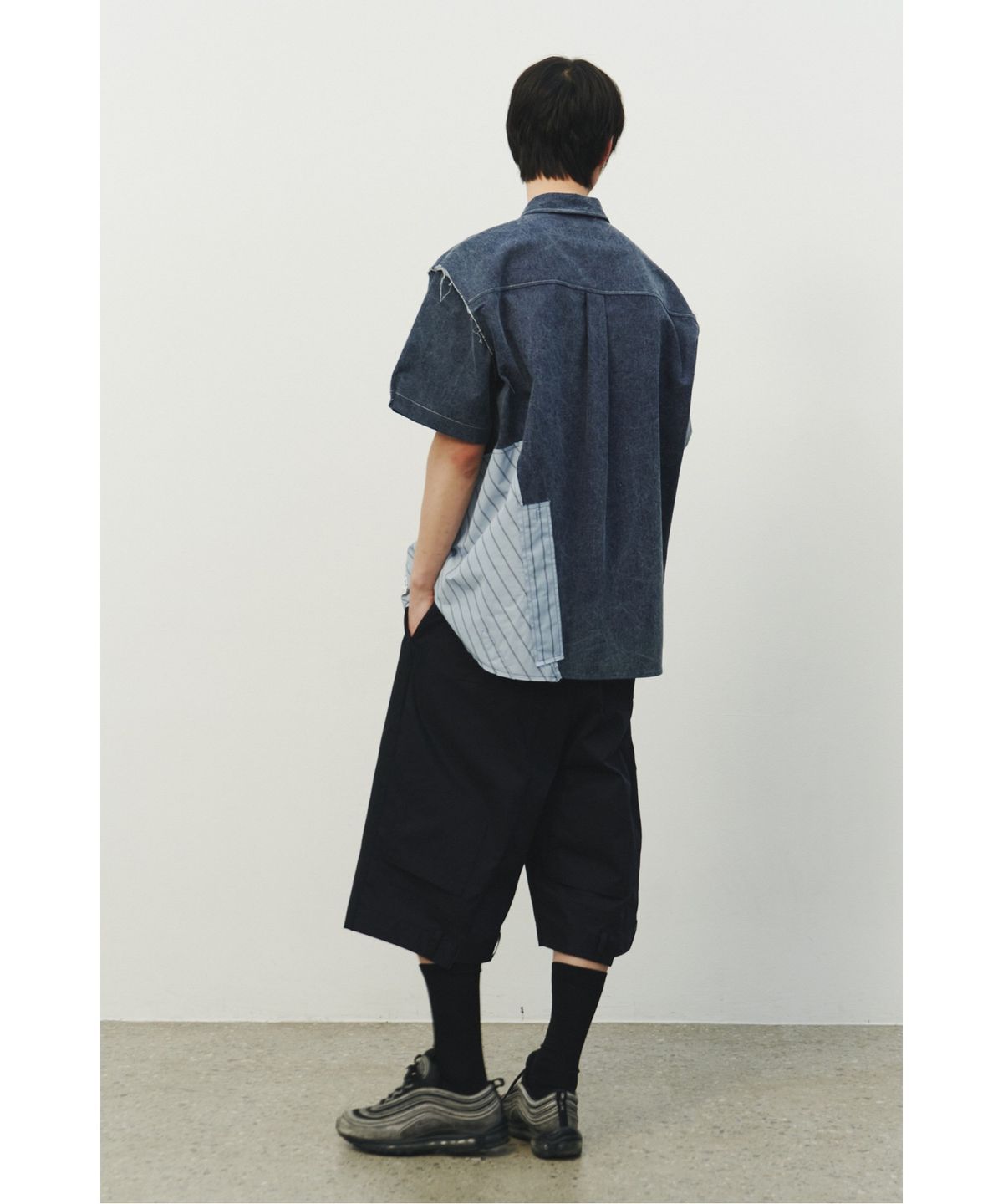 래코드(RECODE) Patchwork Denim Short Sleeves Shirts_RKSAS25632BUX