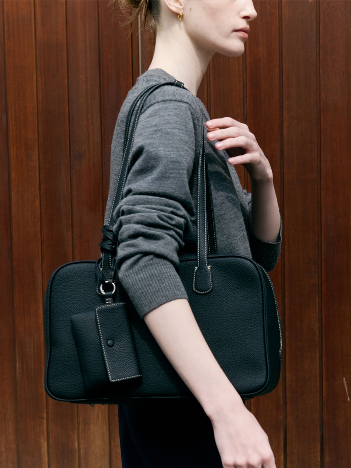 드메리엘(DEMERIEL) Elise Boston Bag Plus Black