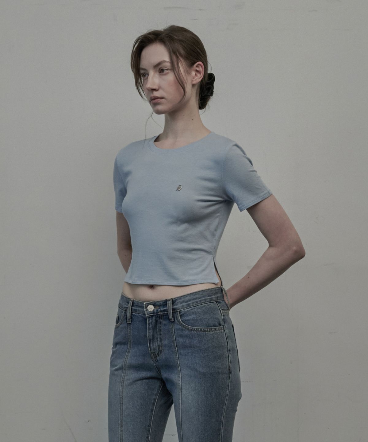 마우솔레움(MAU SOLEUM) Mist Half-Sleeve T-Shirt - Sky Blue