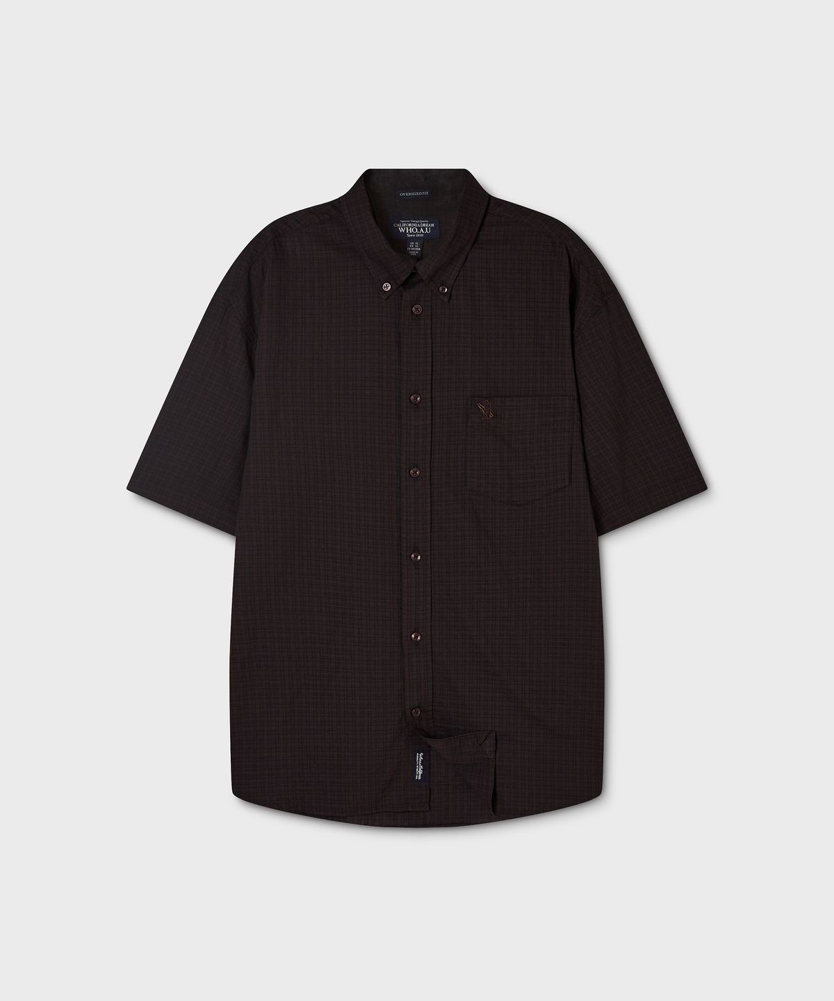 후아유(WHO.A.U) Surf Bear Check Short Sleeve Shirts / WHYCG2571U