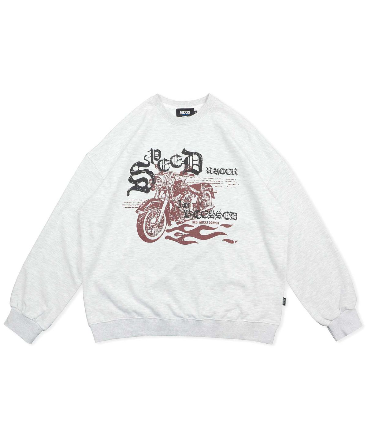 믹쓰제이(MIXXJ) BIKE CREWNECK (WHITE MELANGE)