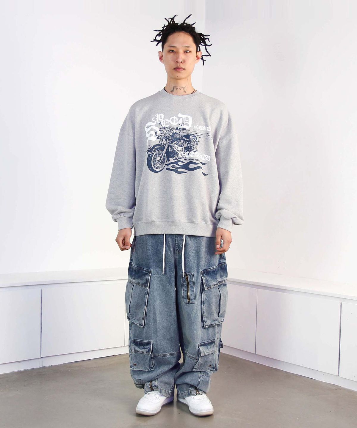 믹쓰제이(MIXXJ) BIKE CREWNECK (GRAY)