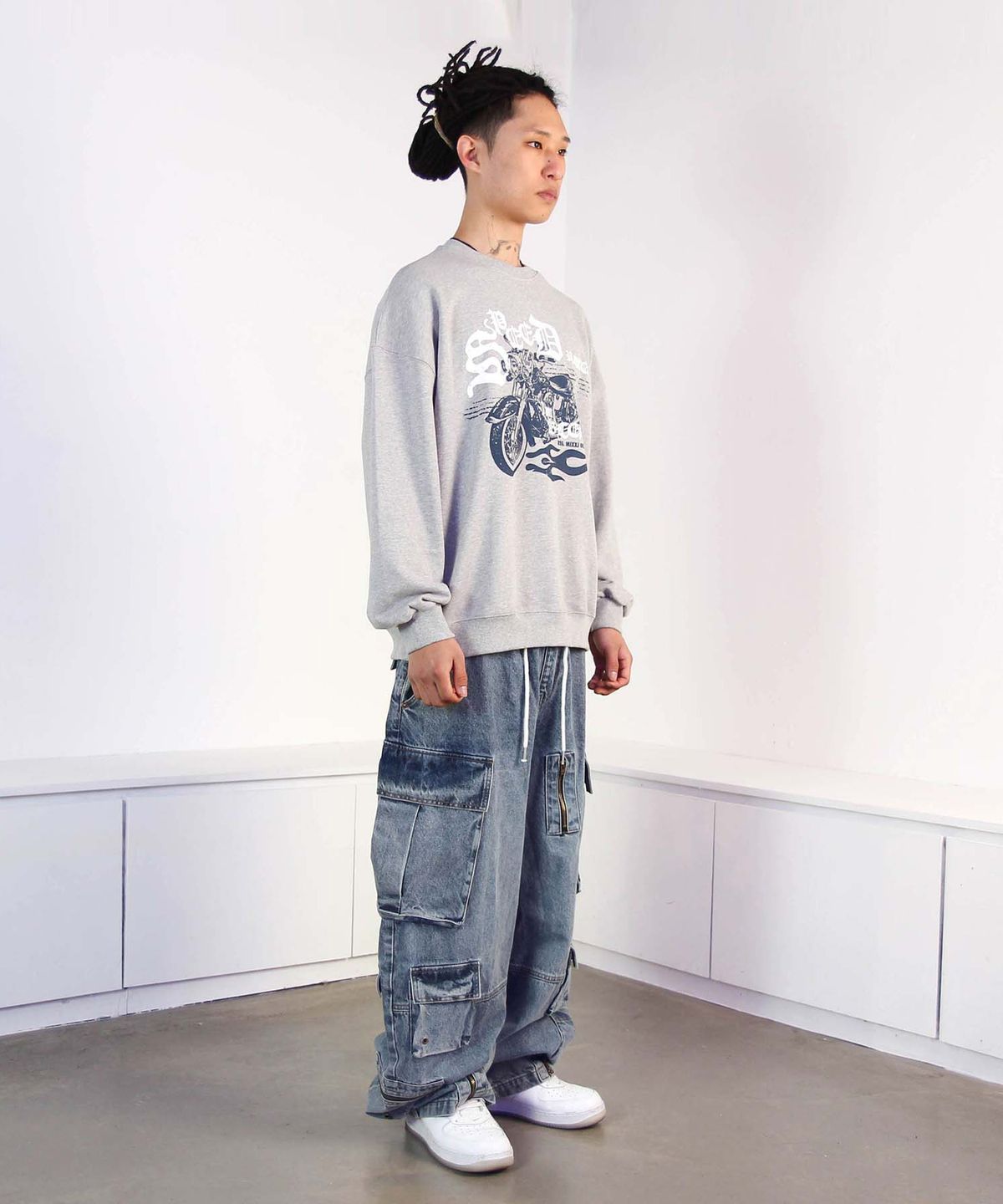 믹쓰제이(MIXXJ) BIKE CREWNECK (GRAY)