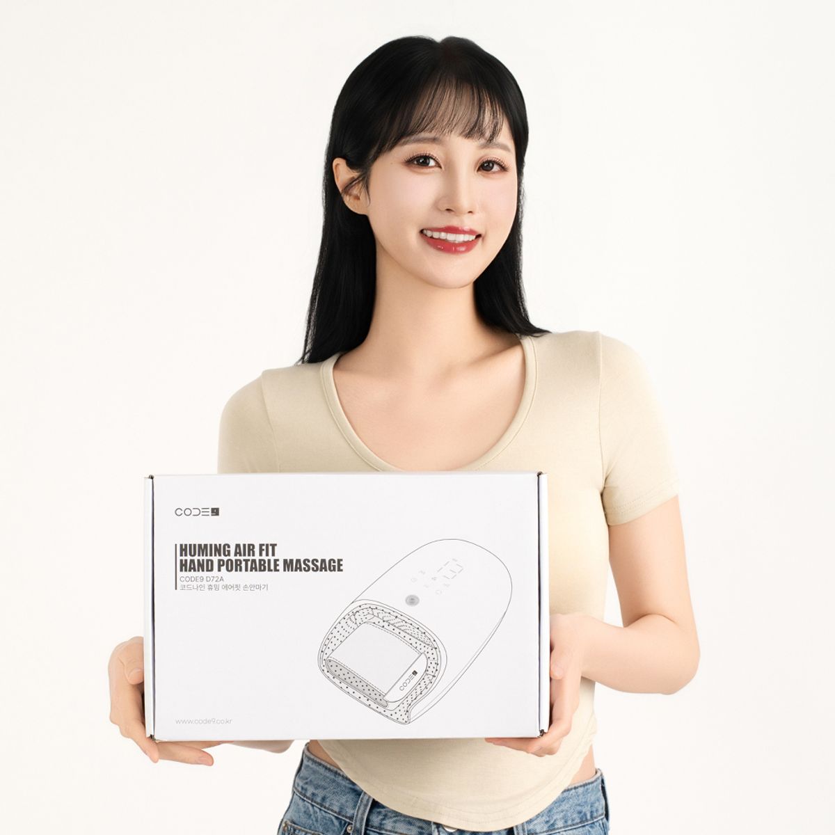 코드나인(CODE9) 휴밍 에어핏 손 안마기 지압돌기 공기압 온열 무선 손마사지기 손목마사지기