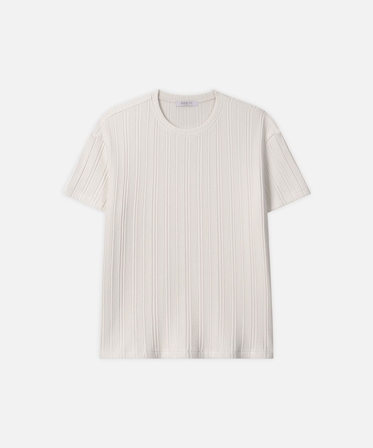드로우핏(DRAW FIT) [DRAW FIT X MANJAE] 리브드 라운드 하프 티셔츠 [IVORY]