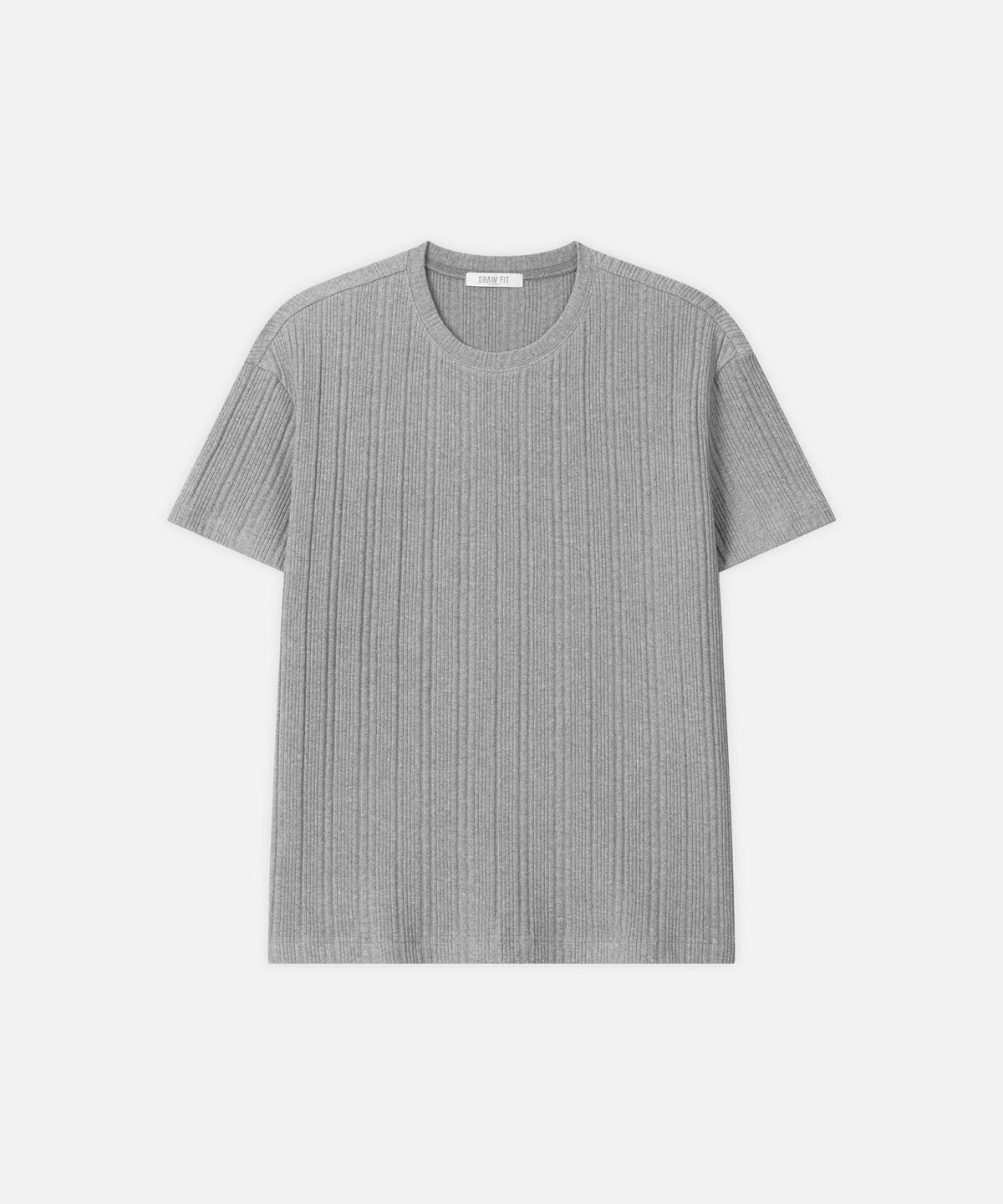 드로우핏(DRAW FIT) [DRAW FIT X MANJAE] 리브드 라운드 하프 티셔츠 [MELANGE]