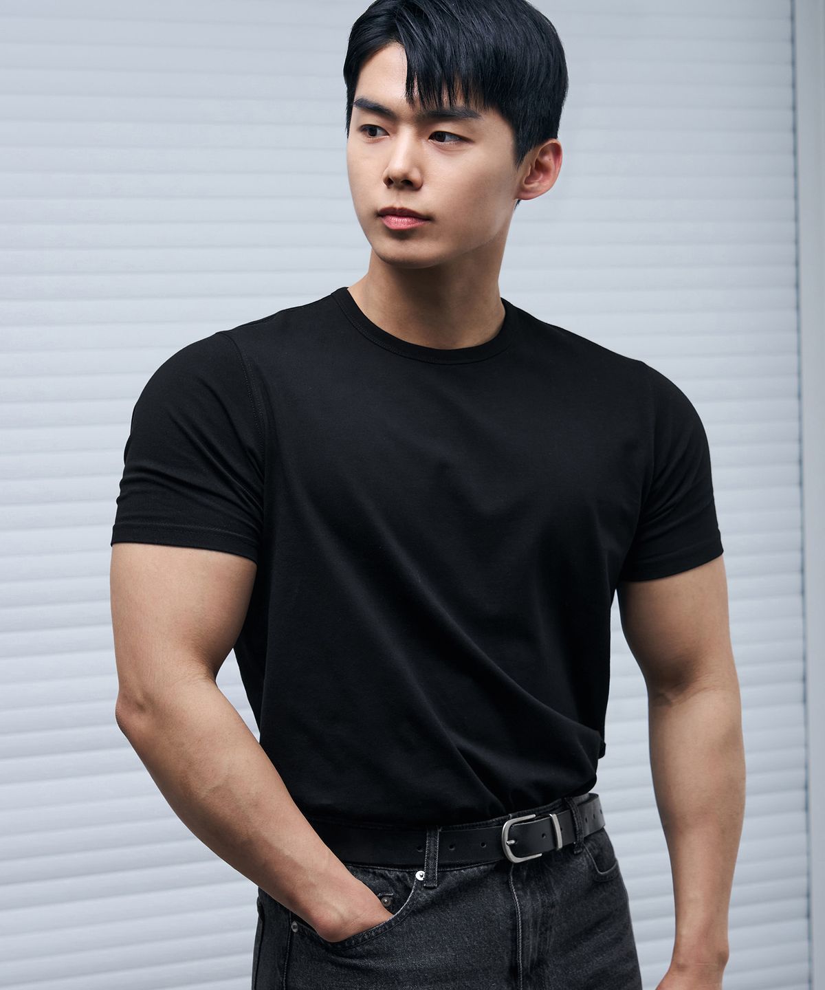 드로우핏(DRAW FIT) [DRAW FIT X MANJAE] 러스티 머슬핏 티셔츠 [BLACK]