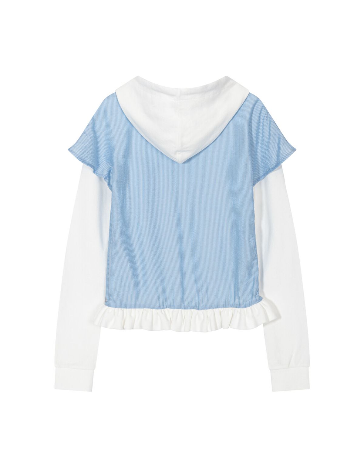 퓨레(PUREE) Shirt layered hoodie White