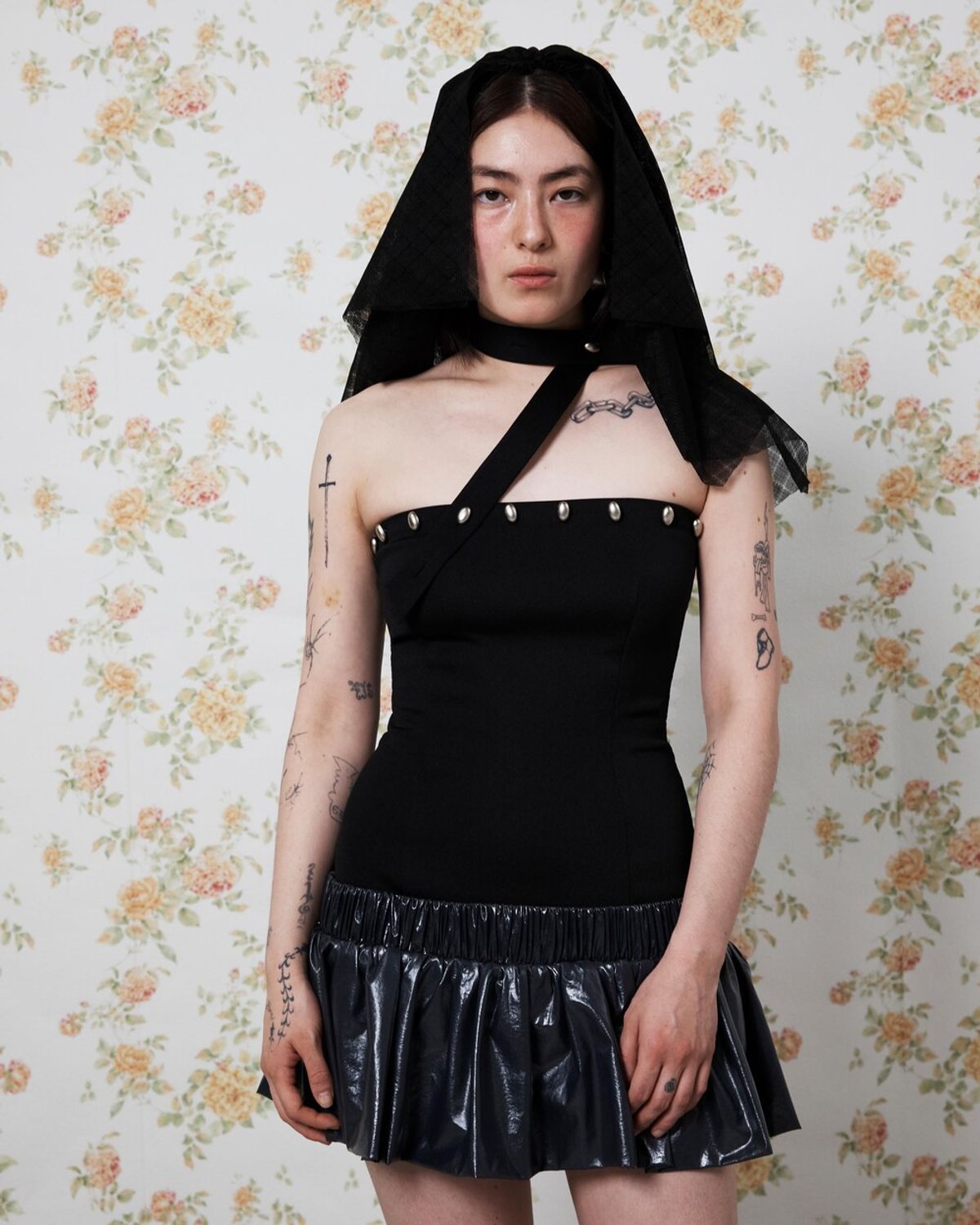 퓨레(PUREE) Button strap dress Black