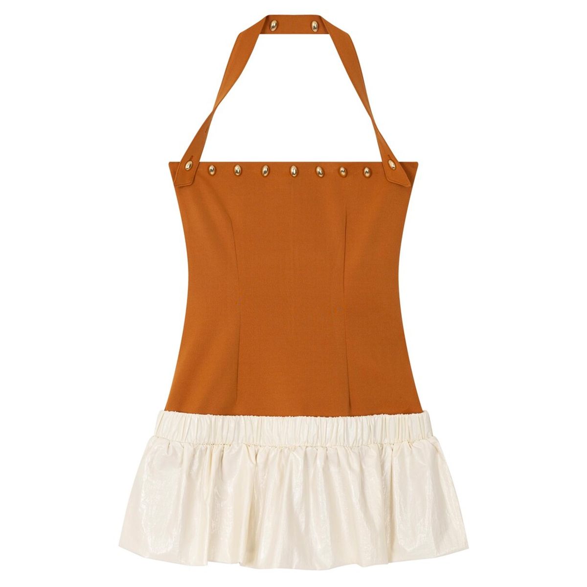 퓨레(PUREE) Button strap dress Caramel