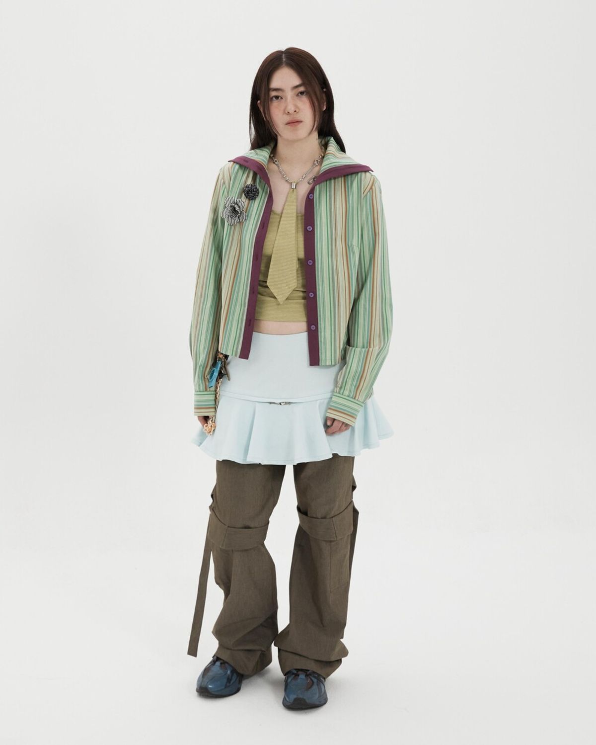 퓨레(PUREE) Skirt cargo pants Khaki