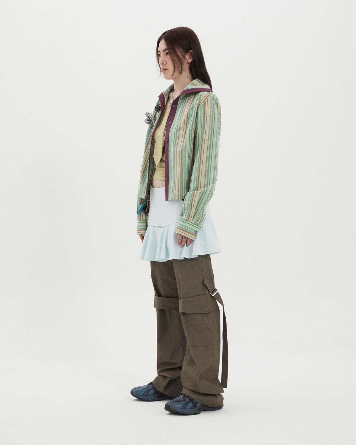 퓨레(PUREE) Skirt cargo pants Khaki