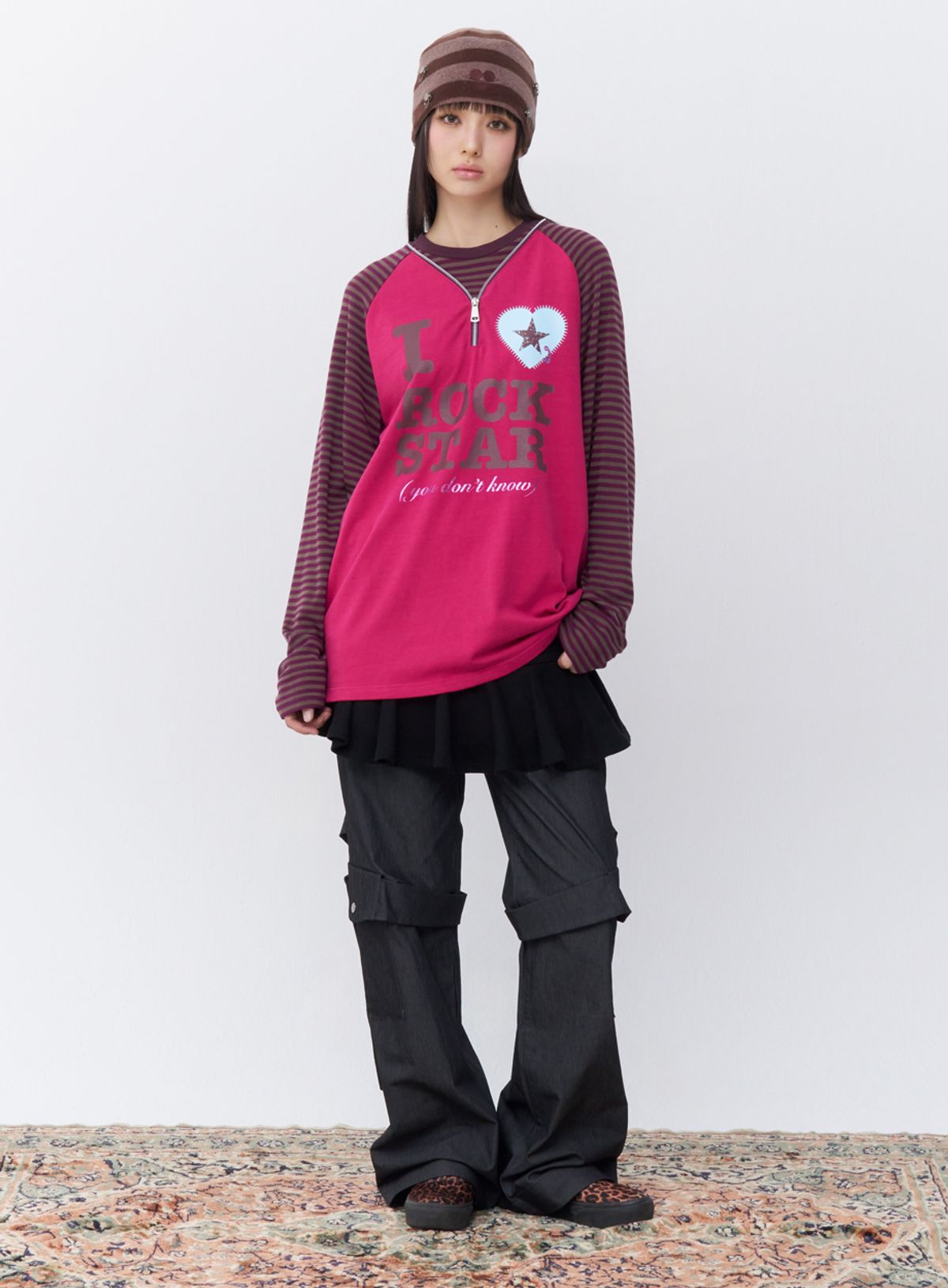 퓨레(PUREE) I LOVE ROCKSTAR tee Pink