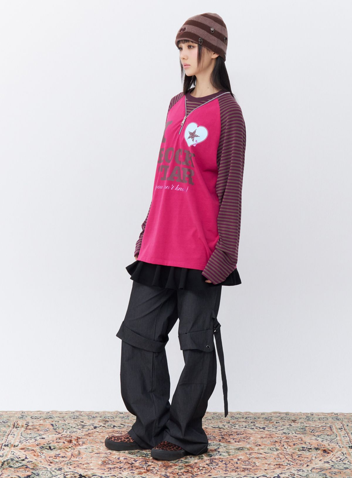 퓨레(PUREE) I LOVE ROCKSTAR tee Pink