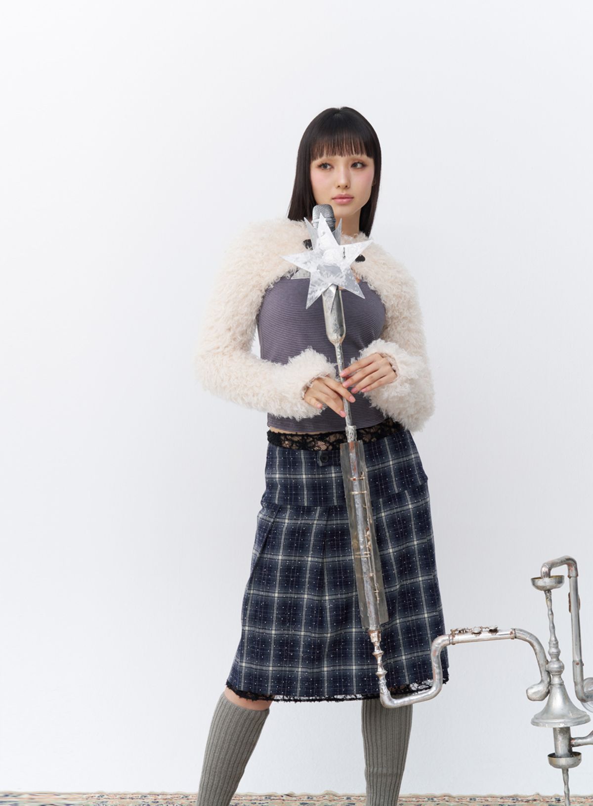 퓨레(PUREE) Mitten bolero Ivory