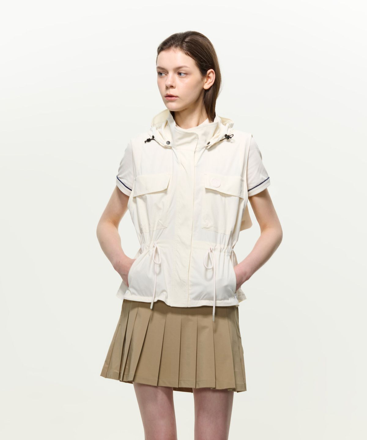 코너그린(CORNER GREEN) 우먼즈 브리즈 발수 윈드베스트 [크림] WGV53CRE