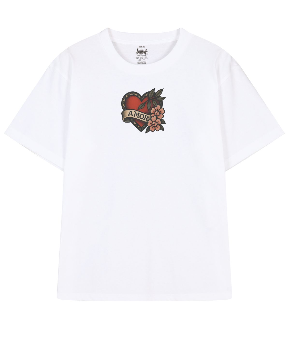 드리프트아웃(DRIFTOUT) 아모르 앤 쏜즈 하트 반팔 티셔츠 (3color)