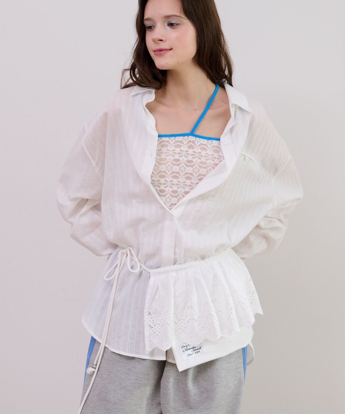무니쉬(MOONISH) Secret Frill Pocket Bag - Pure White