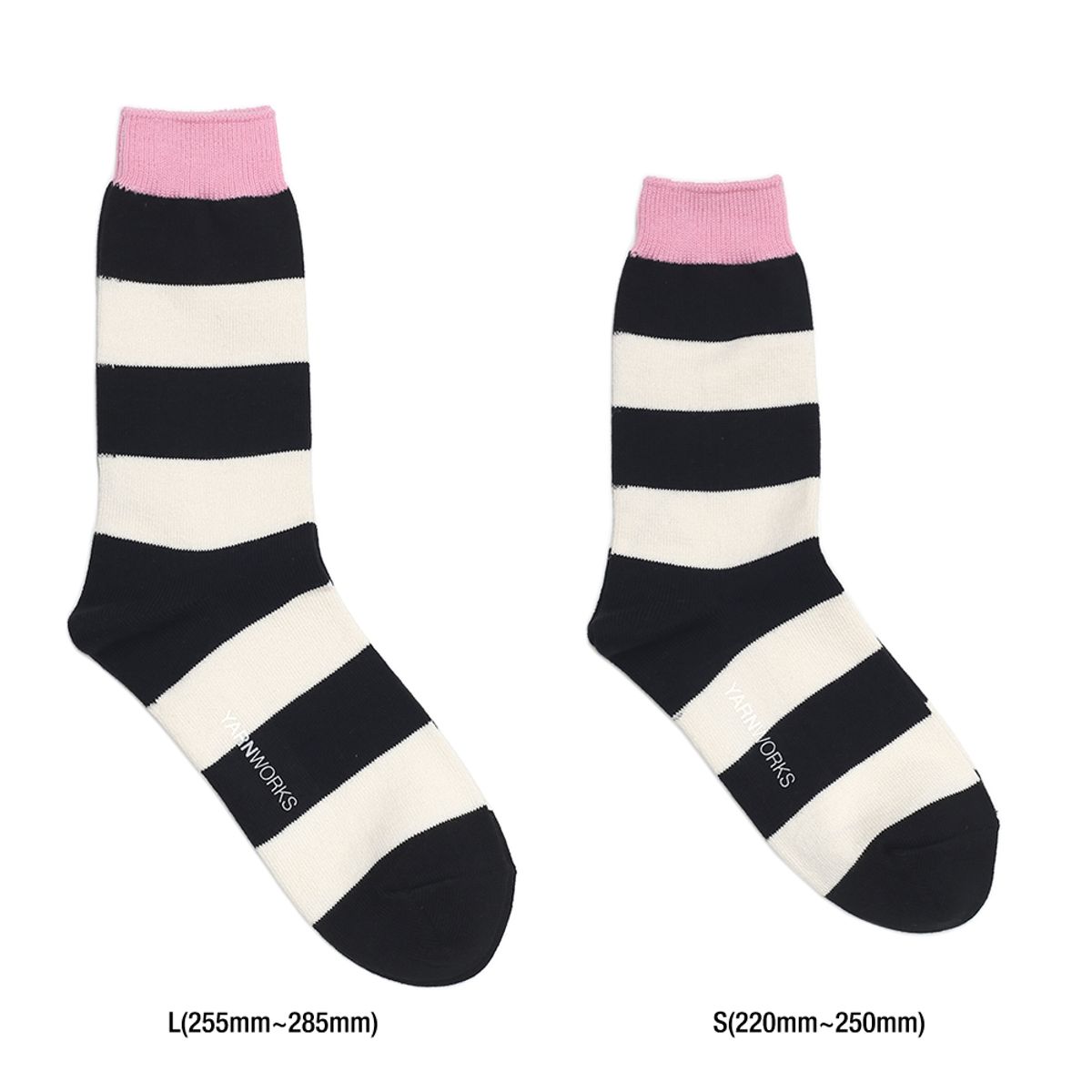 얀웍스(YARNWORKS) [컬러 커프 5팩]WORK RUGBY 와이드 스트라이프 양말