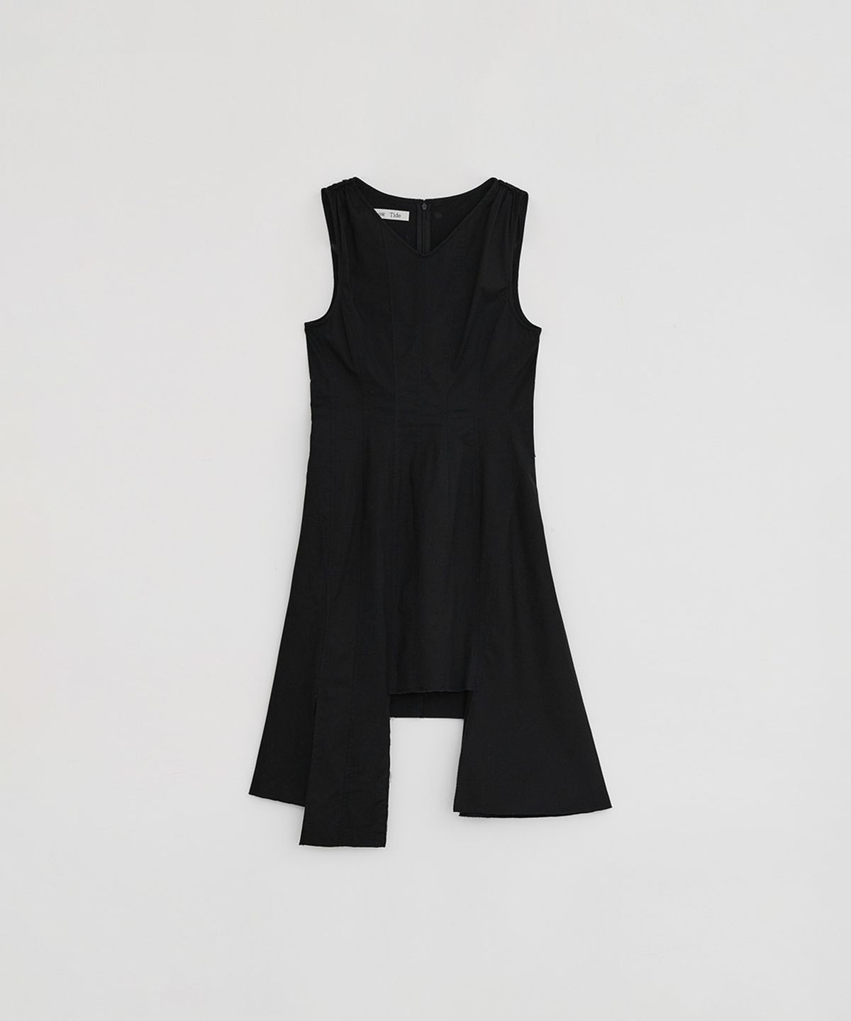 로우타이드(LOW TIDE) DAMAGED COTTON DRESS [BLACK]