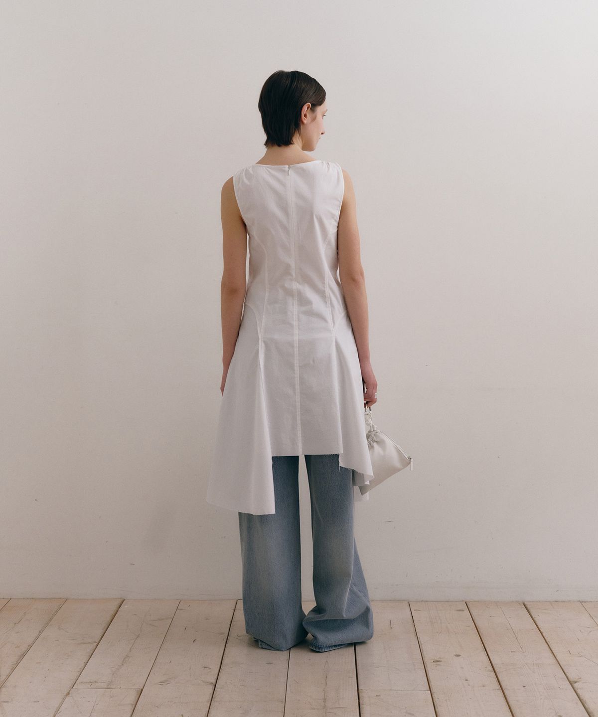 로우타이드(LOW TIDE) DAMAGED COTTON DRESS [WHITE]