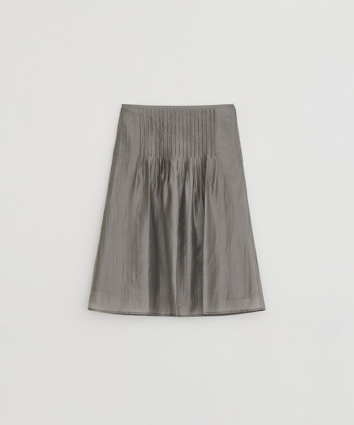 로우타이드(LOW TIDE) SILKY PINTUCK SKIRT [GREY]