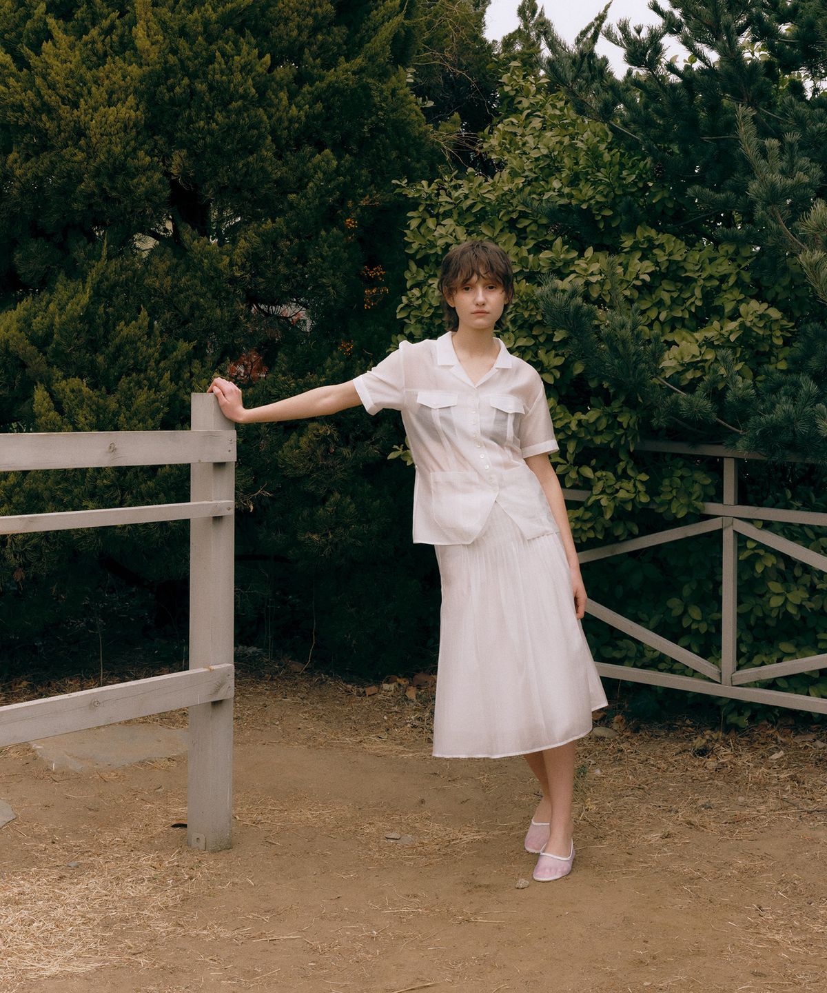 로우타이드(LOW TIDE) SILKY PINTUCK SKIRT [WHITE]