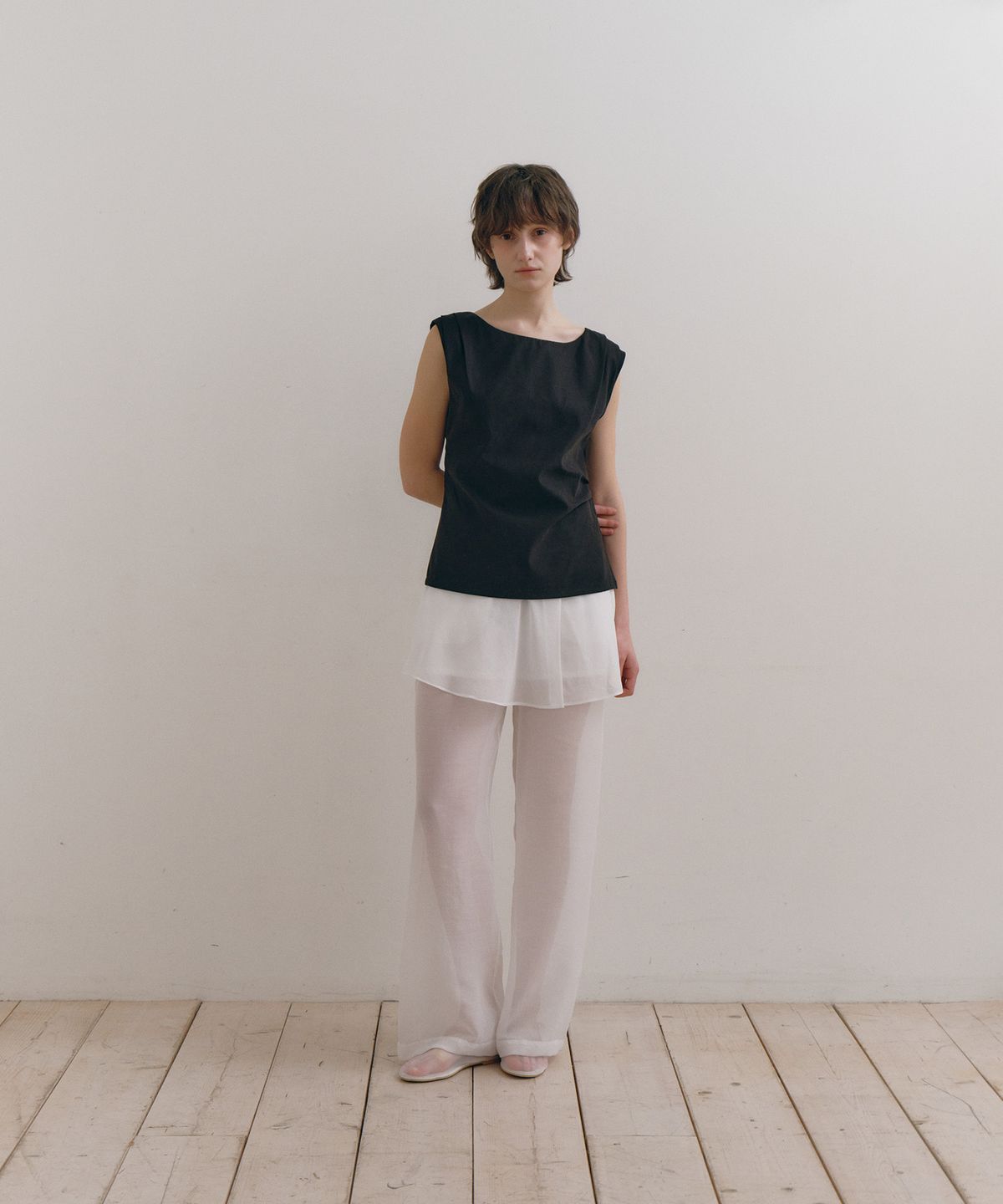 로우타이드(LOW TIDE) BOATNECK BLOUSE [BLACK]