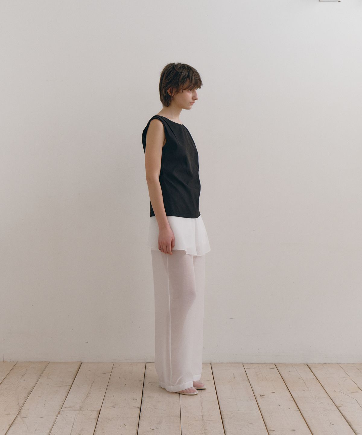 로우타이드(LOW TIDE) BOATNECK BLOUSE [BLACK]