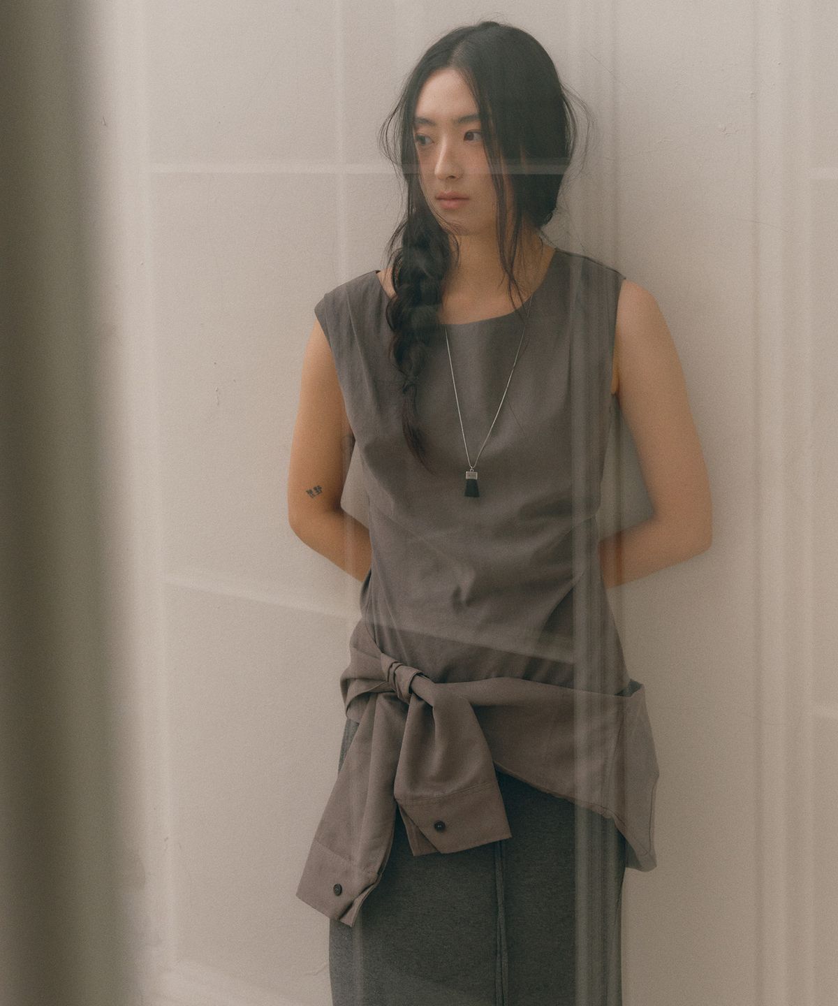 로우타이드(LOW TIDE) BOATNECK BLOUSE [GREY]