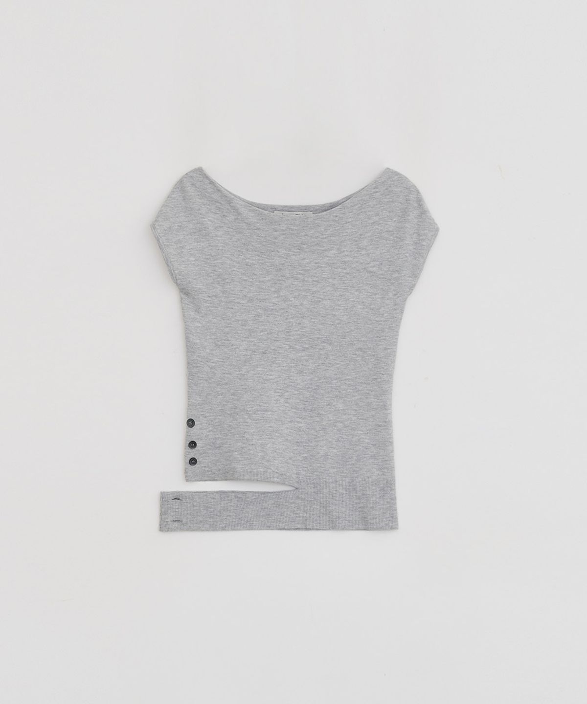 로우타이드(LOW TIDE) HEM SLIT BOATNECK KNIT [GREY]