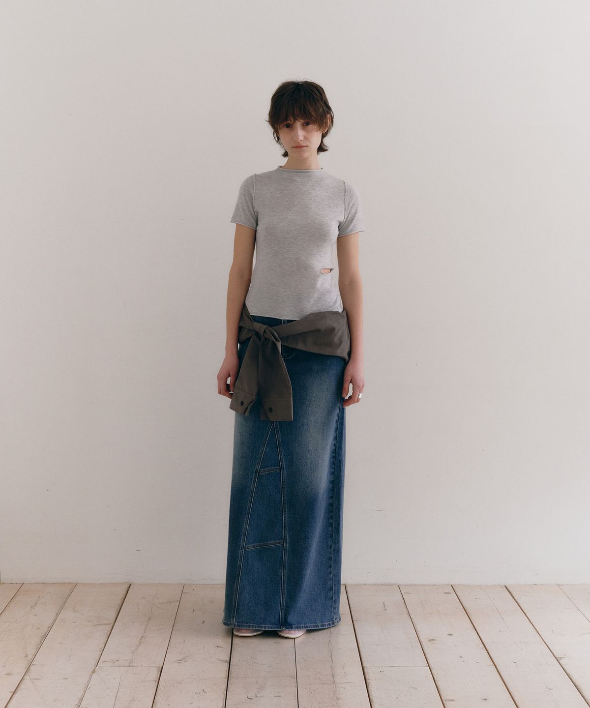 로우타이드(LOW TIDE) SLIT TURTLENECK KNIT [GREY]