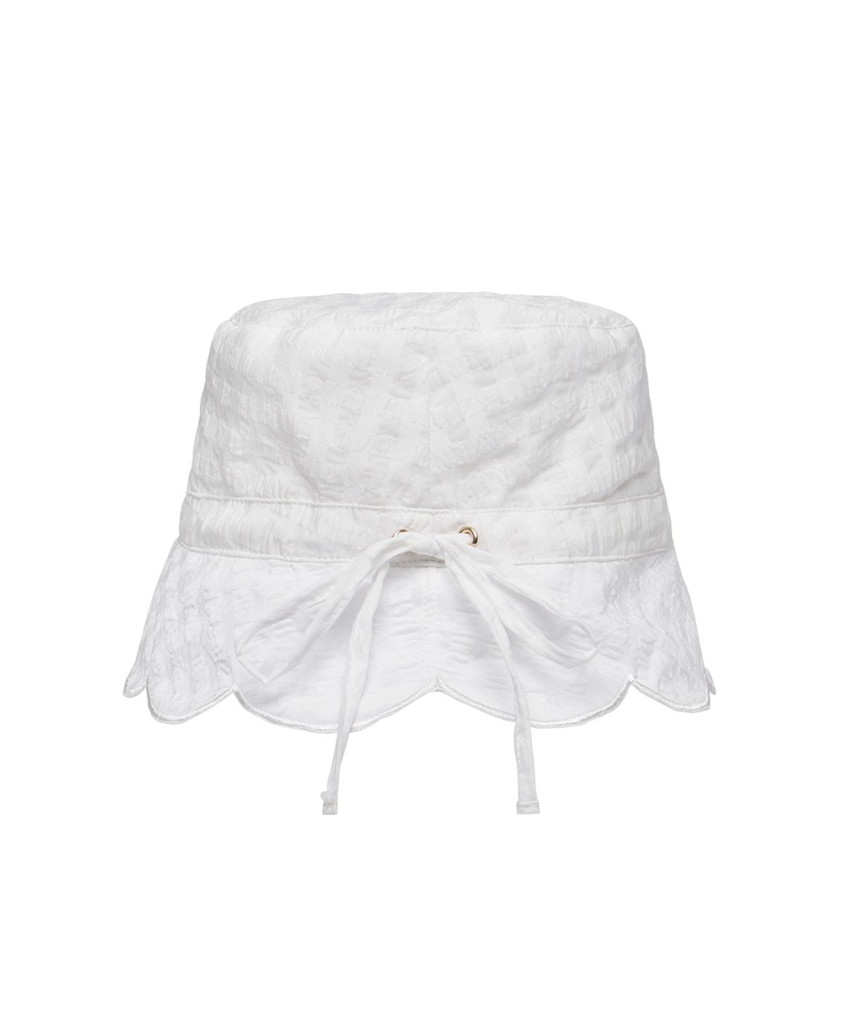 클로르(CLOR) SCALLOP BUCKET HAT - WHITE