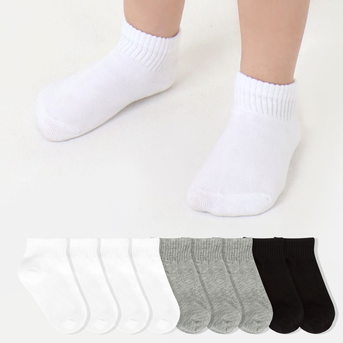 프리미에팜(PREMIERFAM) 아동용 베이직 단목 양말 10족 세트