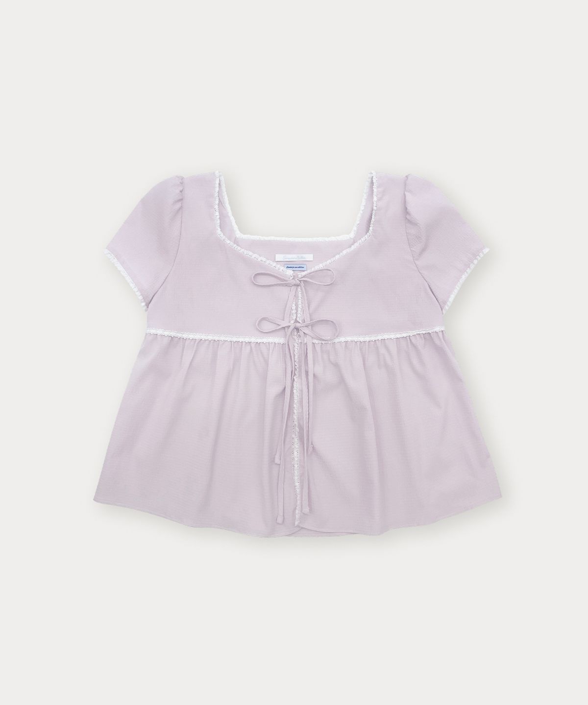 썸웨어버터(SOMEWHEREBUTTER) Sol Ribbon Blouse - Lavender