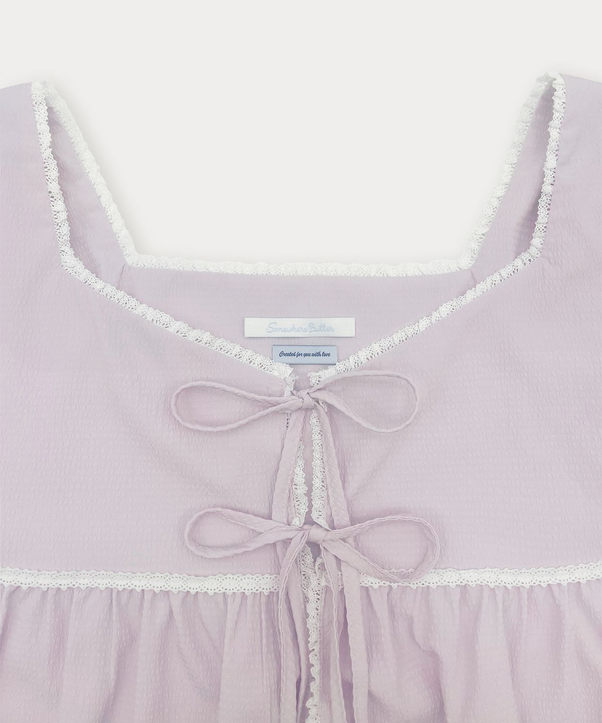 썸웨어버터(SOMEWHEREBUTTER) Sol Ribbon Blouse - Lavender
