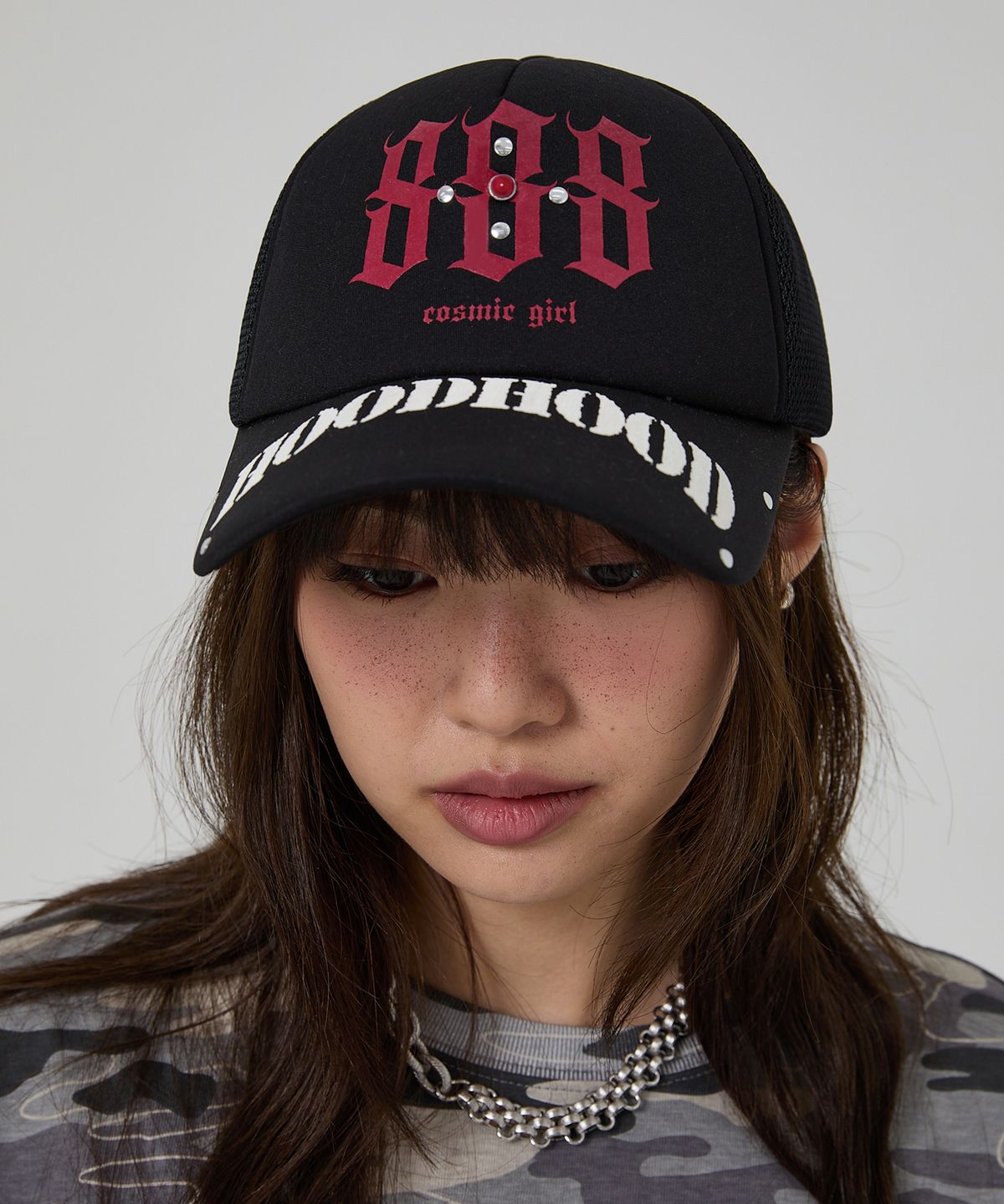 후드후드(HOODHOOD) 888 메쉬 트러커 캡 블랙