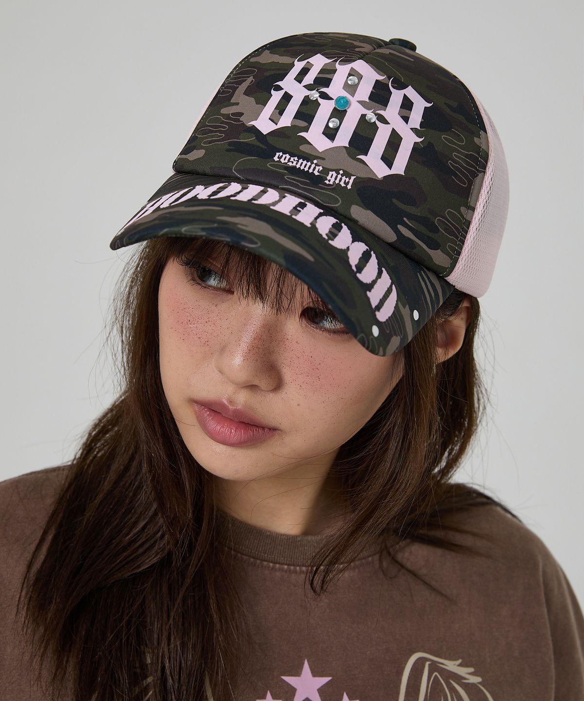 후드후드(HOODHOOD) 888 메쉬 트러커 캡 카모