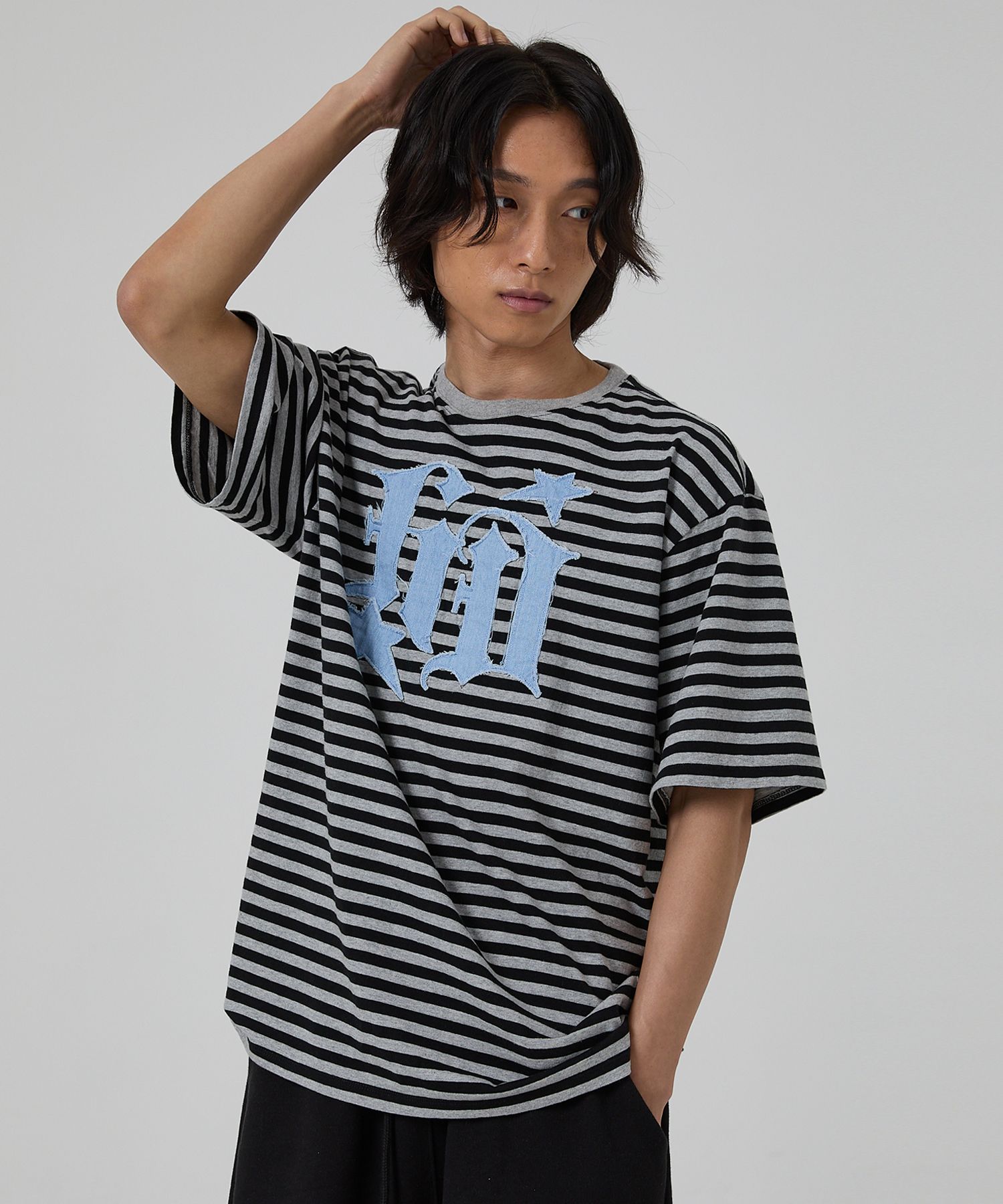 MUSINSA公式 | HOODHOOD HD Denim Applique Short Sleeve T