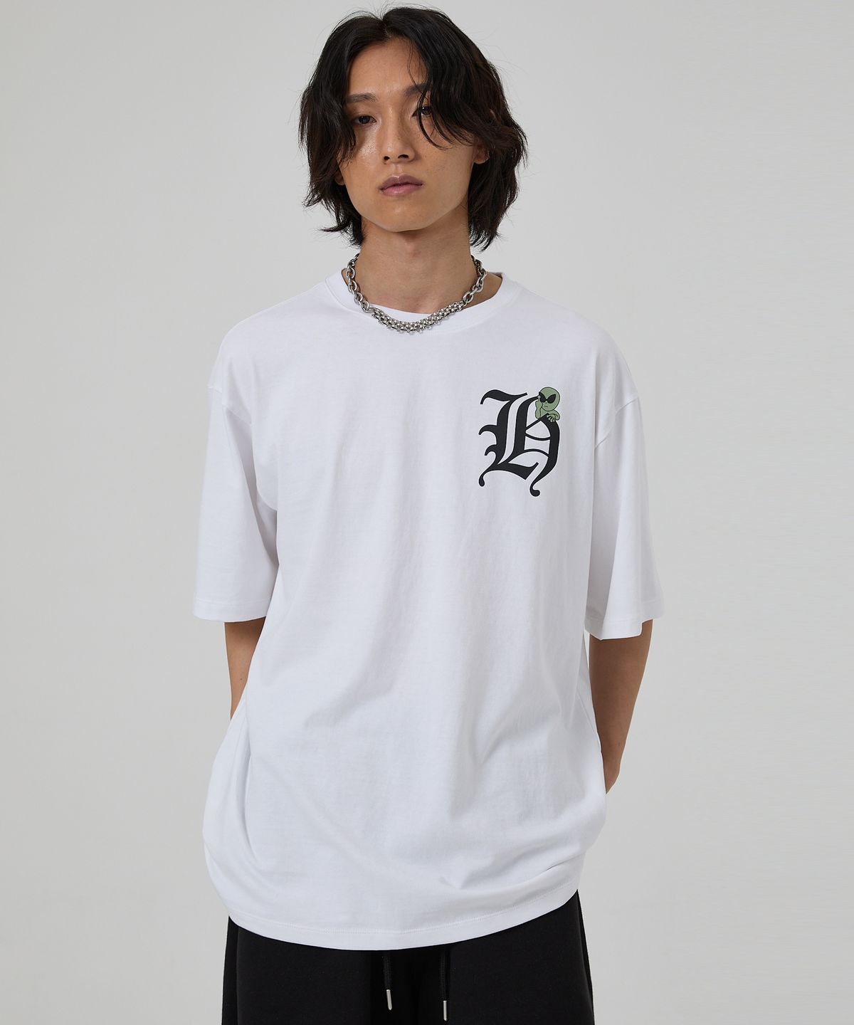 후드후드(HOODHOOD) H 로고 반팔티셔츠 화이트