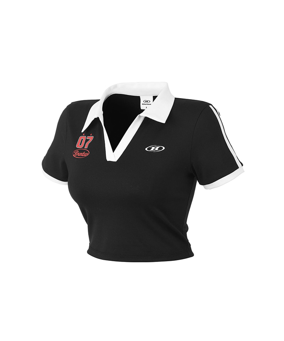본투윈(BORN TO WIN) W BRNTW FOOTBALL CROP T-SHIRTS [BLACK]