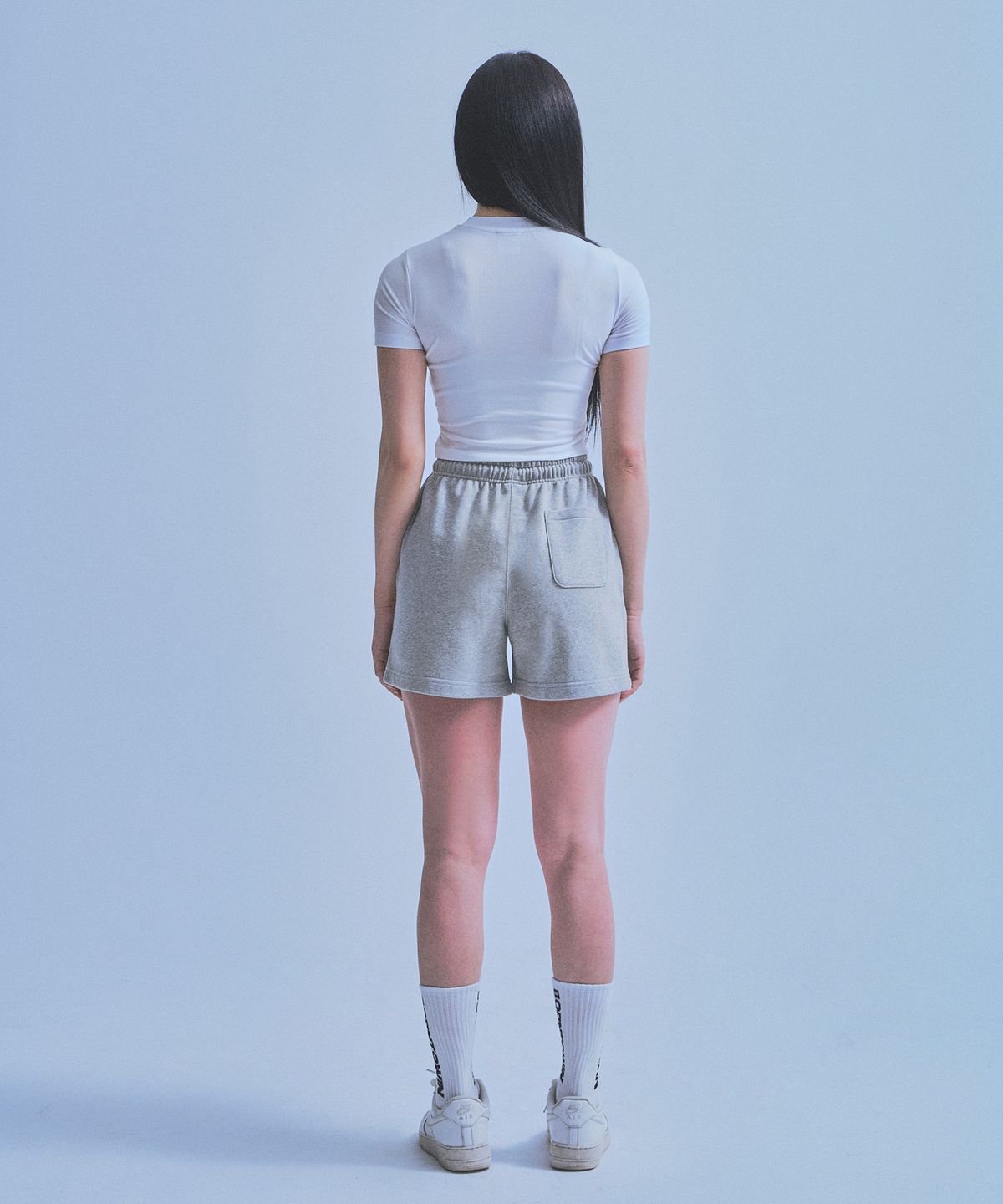 본투윈(BORN TO WIN) W CHROME B SHORTS [MELANGE GREY]