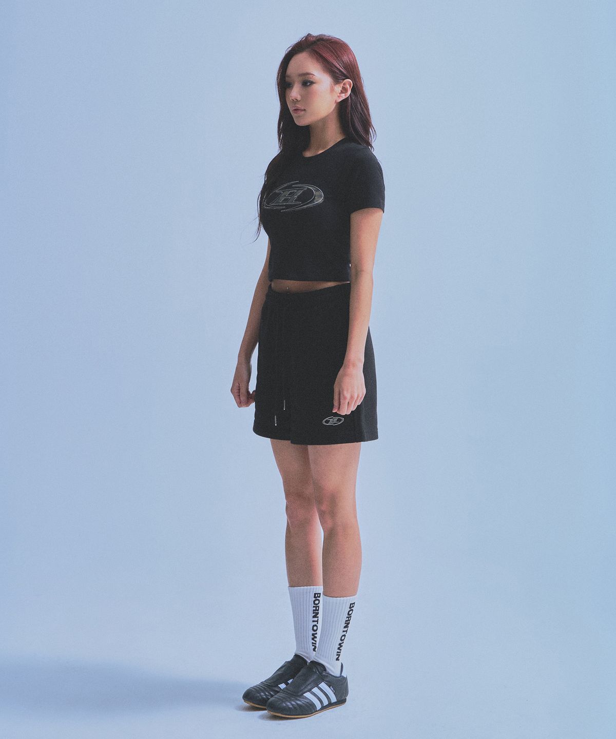 본투윈(BORN TO WIN) W CHROME B SHORTS [BLACK]