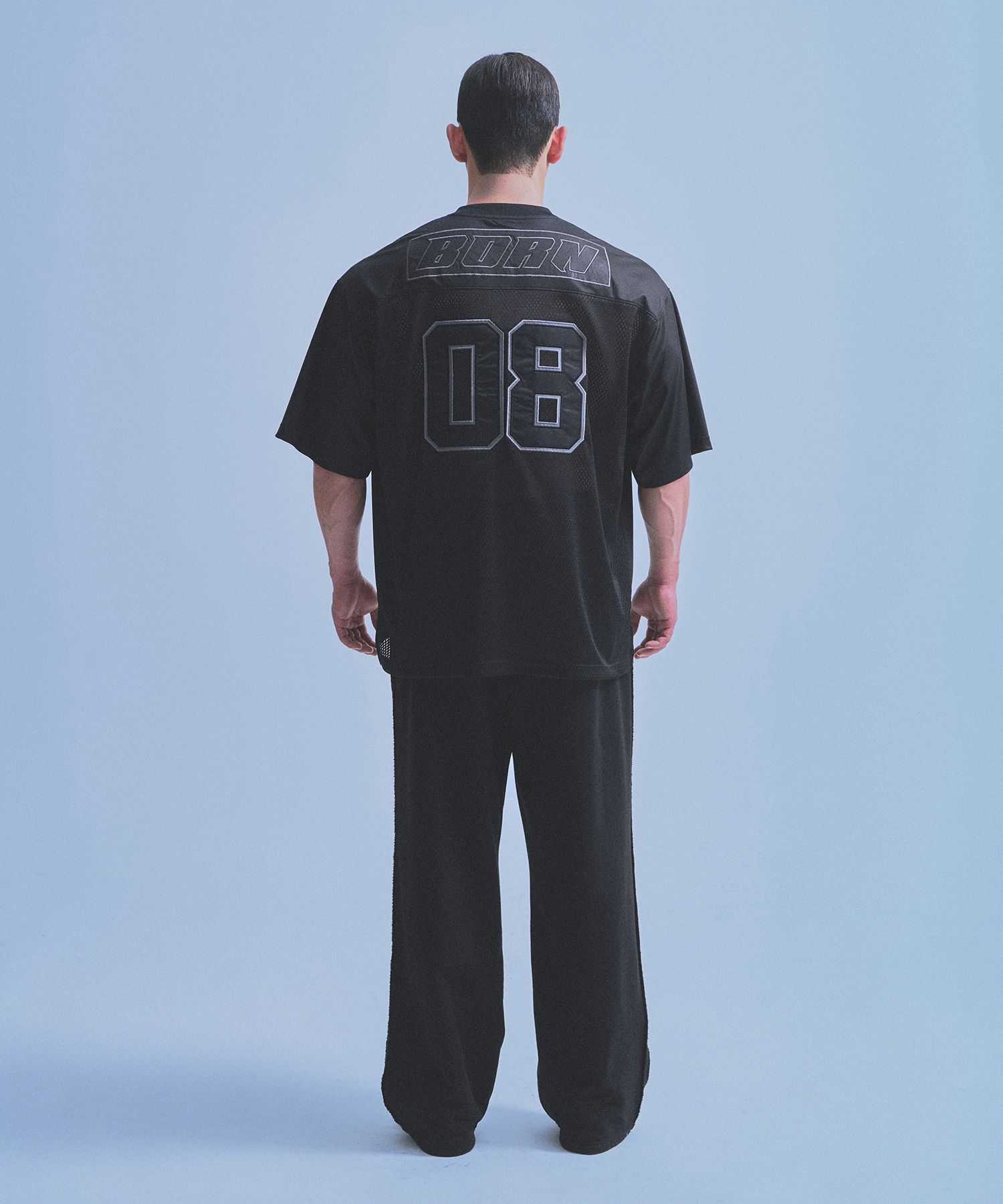 MUSINSA | BORN TO WIN 08 RUGBY JERSEY T-SHIRTS [BLACK]