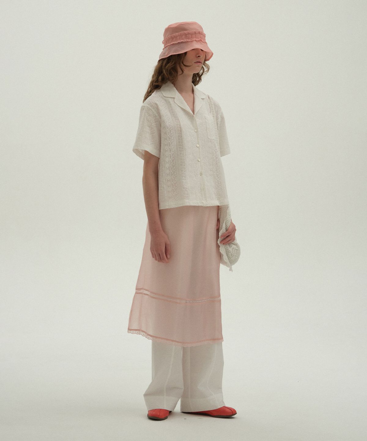 클로르(CLOR) BEADS SHEER MIDI SKIRT - 3 colors