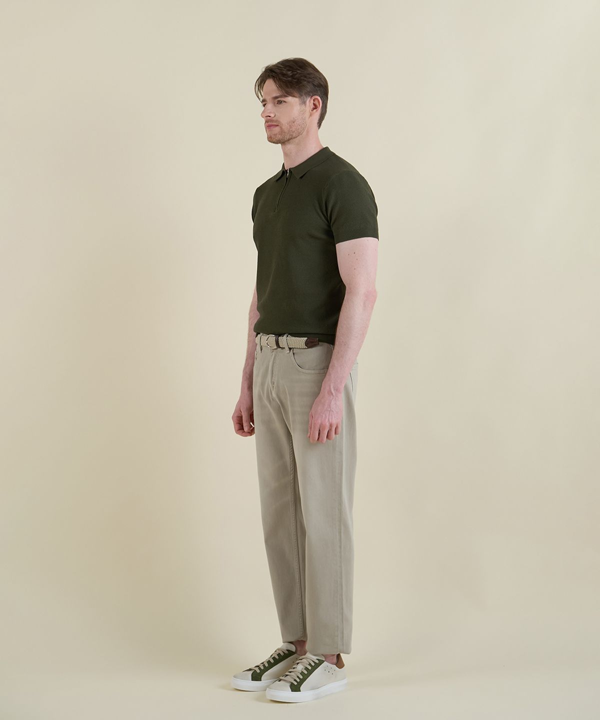 빠니깔레(PANICALE) 베이지 라이트워시 데님 진